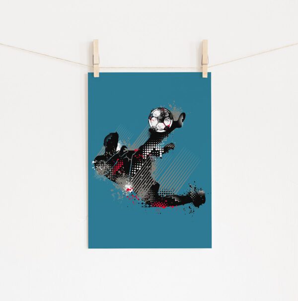 Poster Futebol Player azul • Mandarine Design