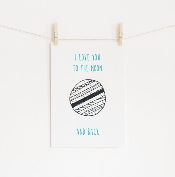 Poster love you to the moon • Mandarine Design