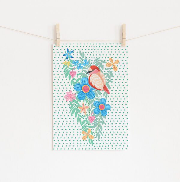 Poster passarinho floresta • Mandarine Design