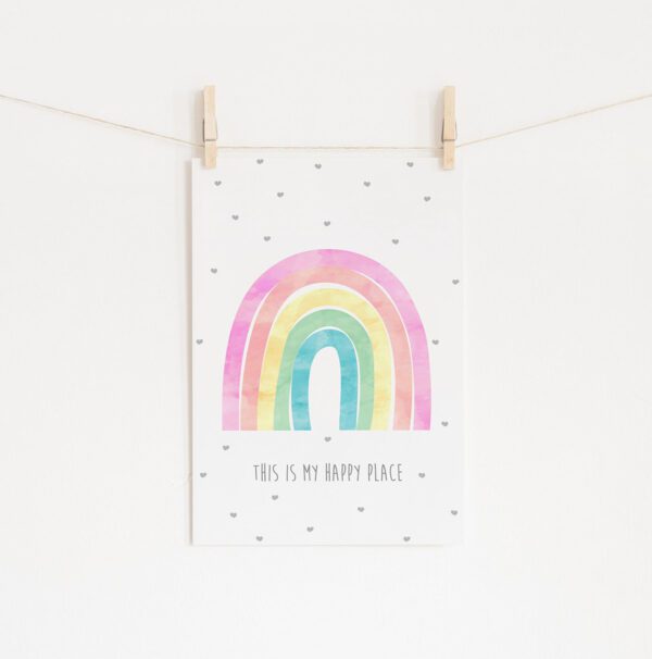 Poster rainbow happy place • Mandarine Design