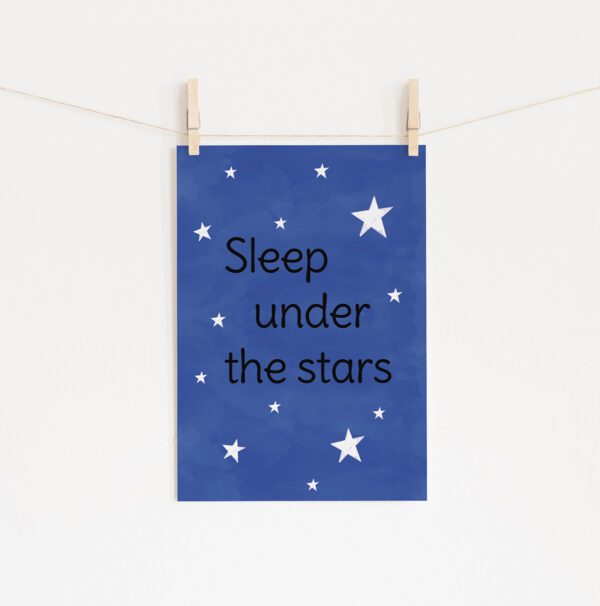 Poster sleep under the stars azul • Mandarine Design