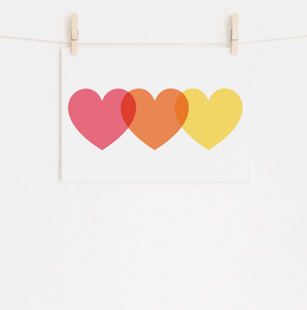 Poster trio corações • Mandarine Design