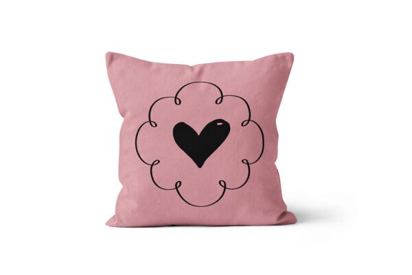 Almofada Coração Saudade rosa • Mandarine Design