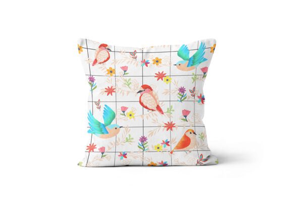 Capa de Almofada passarinhos grid • Mandarine Design