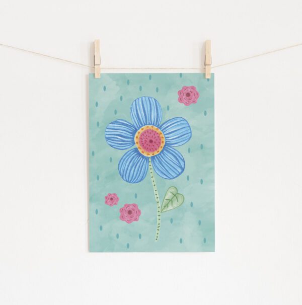 Poster flor azul • Mandarine Design
