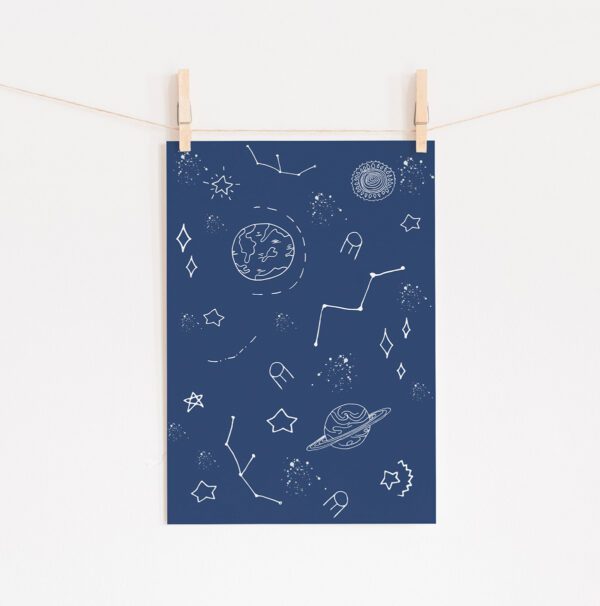Poster Espacial azul • Mandarine Design