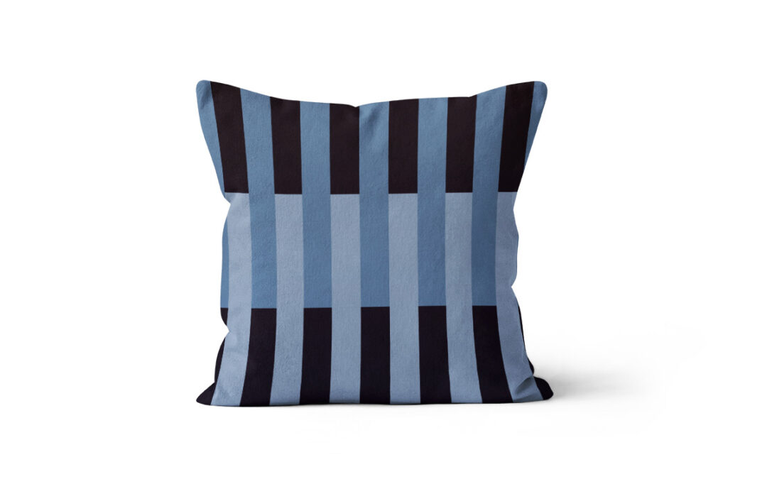 Almofada Stripes - Preto Azul Cinzento » Mandarine Design