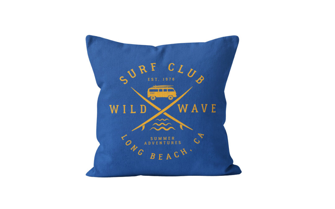 Almofada Surf Club - Azul Ocre » Mandarine Design