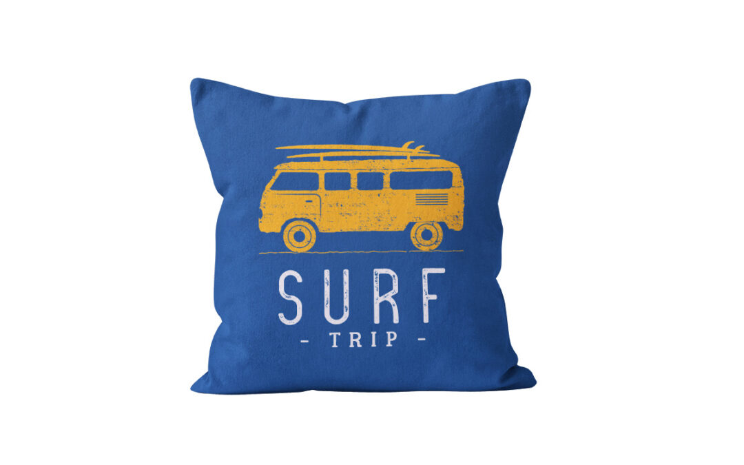 Almofada Surf Trip - Azul Ocre » Mandarine Design