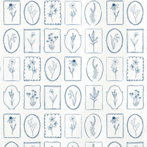 Papel de Parede Botânica Azul