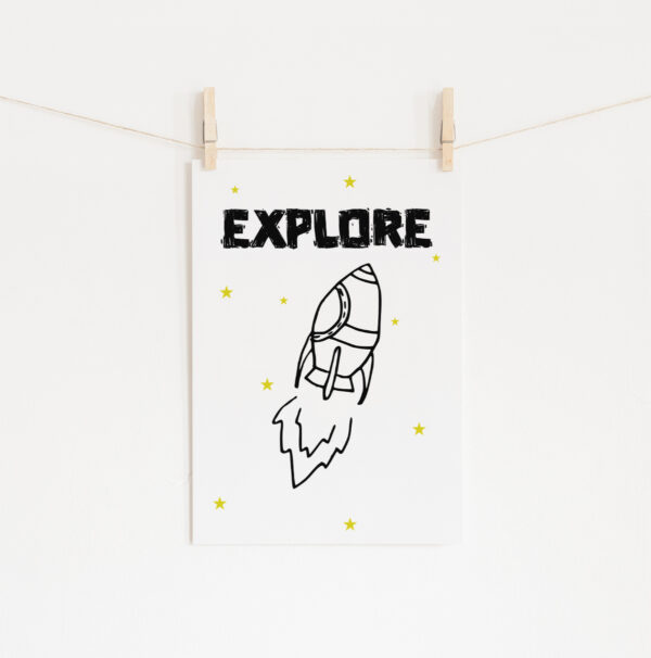 Poster Foguete Explore » Mandarine Design