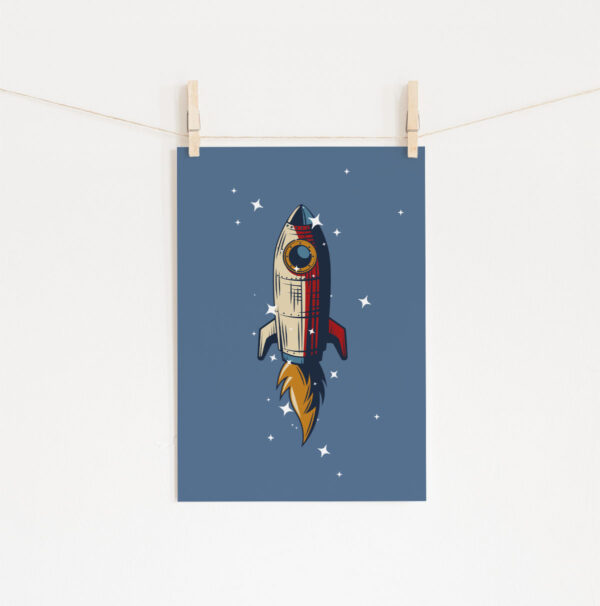 Poster Foguete -Azul » Mandarine Design