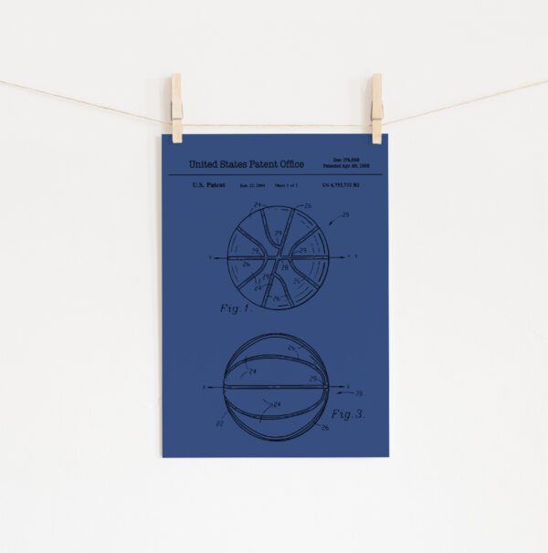 Poster Patent Basketball - Azul » Mandarine Design